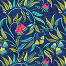 Chalk Garden - Navy Dancing Flowers