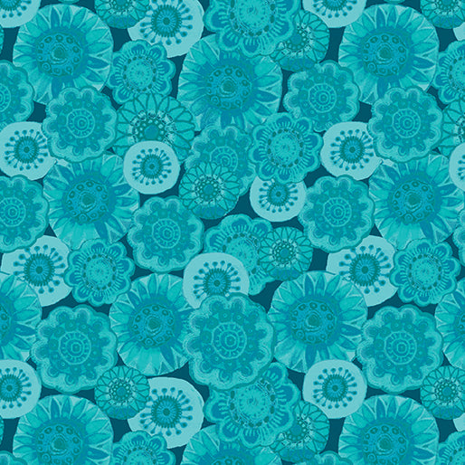 Sunshine Cats - Turquoise Happy Flowers