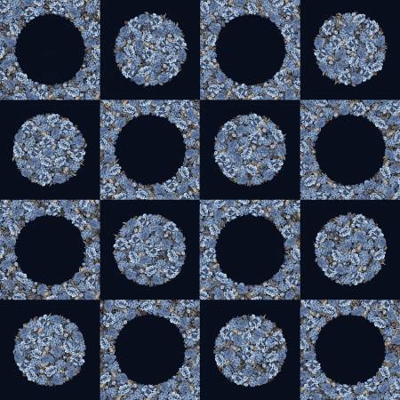 Dots and Holes - Indigo Floral Panel