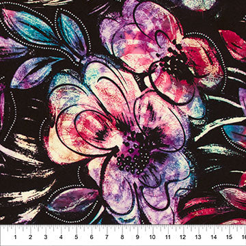 Batik Blooms - Raspberry Floral