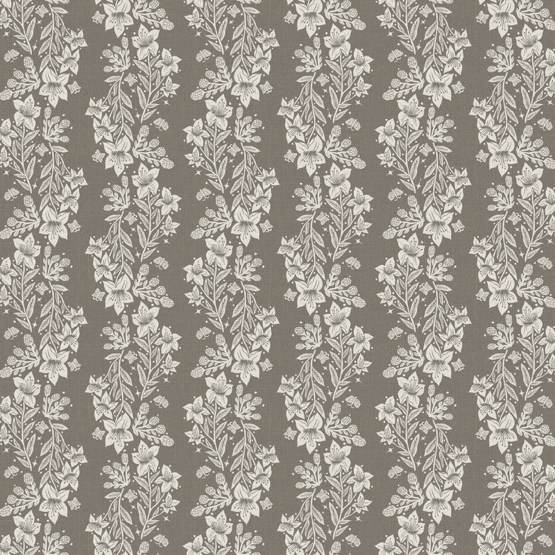 Folktale - Taupe Stripe Floral