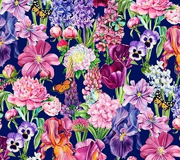 Deborah's Garden - Navy Multi Large Packed Floral