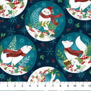 Woodland Wishes Navy Multi Big Circles