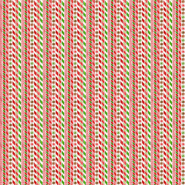 Vintage Christmas - White Multi Candy Stripe