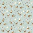 Woodland Heart Blue Multi Animals