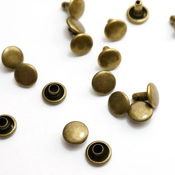 Emmaline Double Cap Rivets Antique Brass - 50 Pack