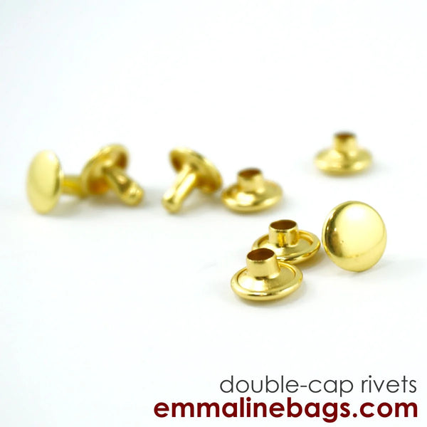 Emmaline Double Cap Rivets Gold - 50 Pack