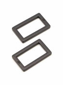Two 1" Rectangle Rings Black Metal