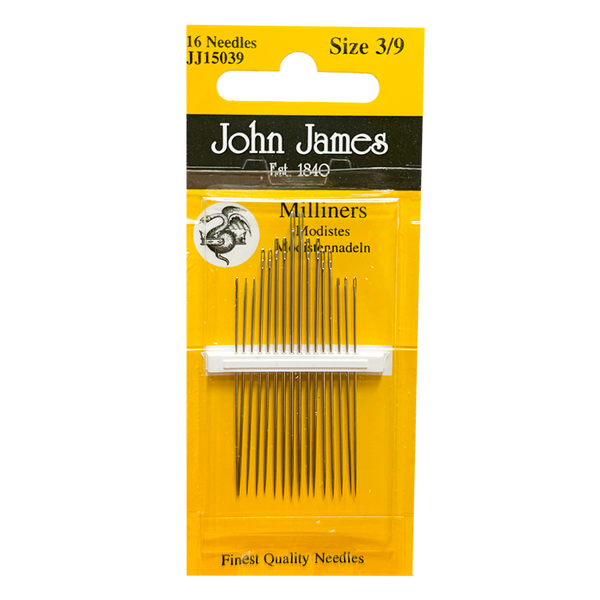 Milliners Hand Needles Size 3/9 Needles 16ct