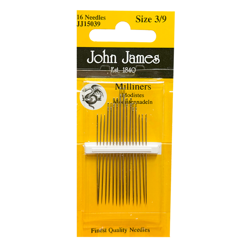 Milliners Hand Needles Size 3/9 Needles 16ct