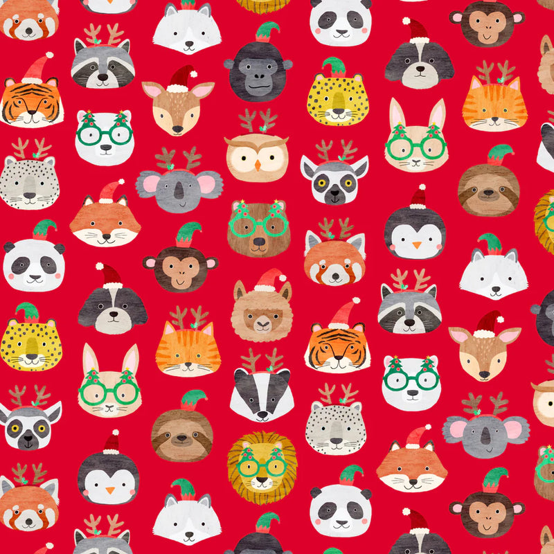Merry Menagerie - Red Animal Heads
