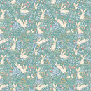 Field Of Bunnies - Brook Teal Bunnies