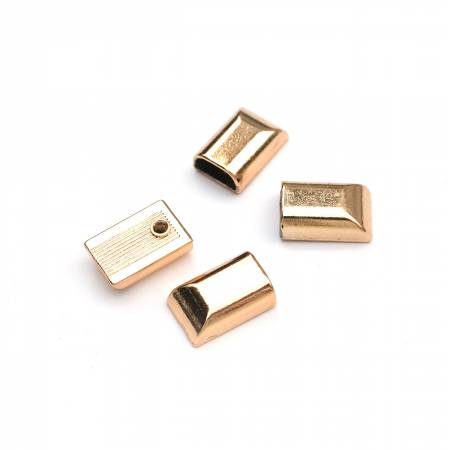 Four Zipper Cord Ends Gold