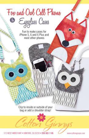 Fox And Owl Cell Phone & Eyeglass Cases Pattern