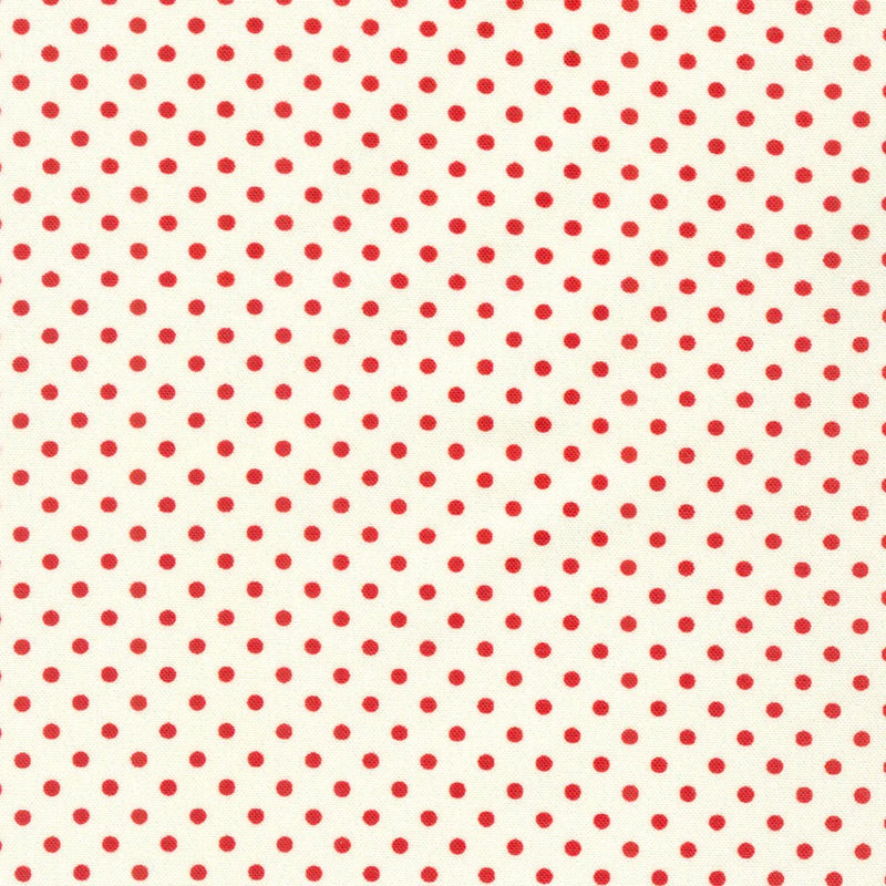 Daisy's Redwork - Vintage White Red Dots