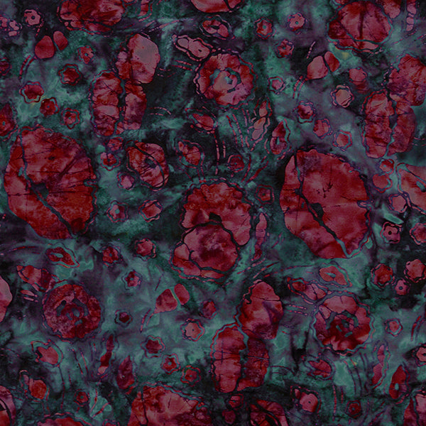 Community Garden - Dark Red Floral