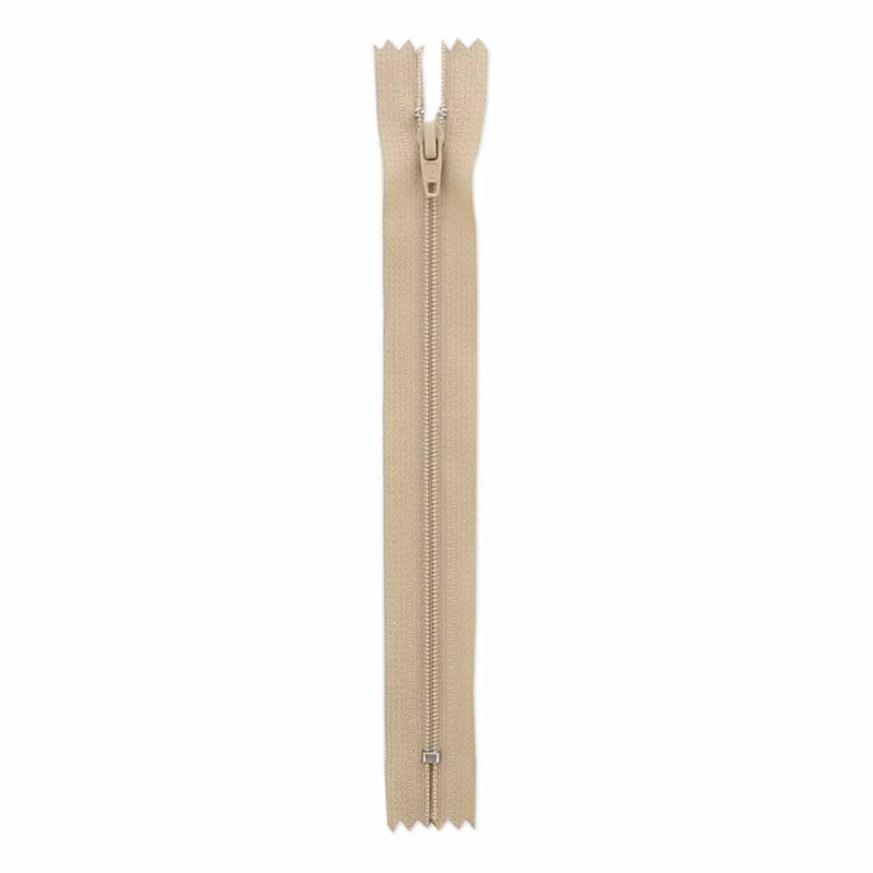 Light Weight Closed End Zipper 18cm (7″) - Light Beige