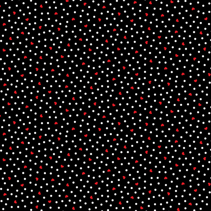 Happy Hearts - Black Small Dots and Hearts