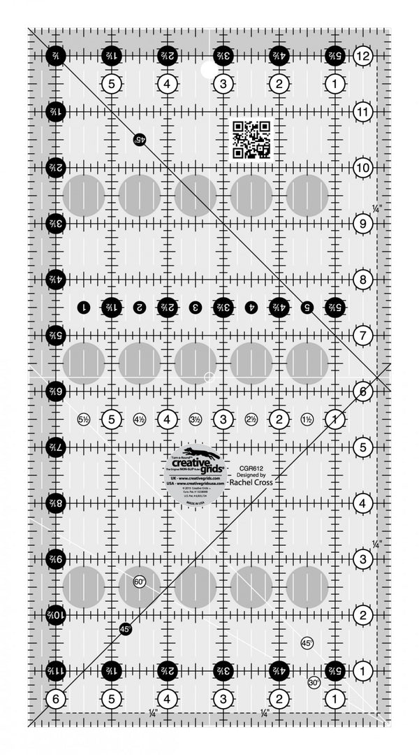 Creative Grids Quilt Ruler 6-1/2in x 12-1/2in