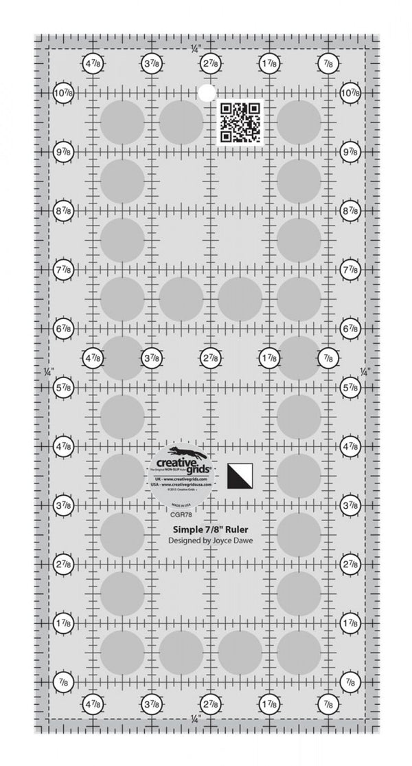 Creative Grids Simple 7/8 Triangle Maker Quilt Ruler