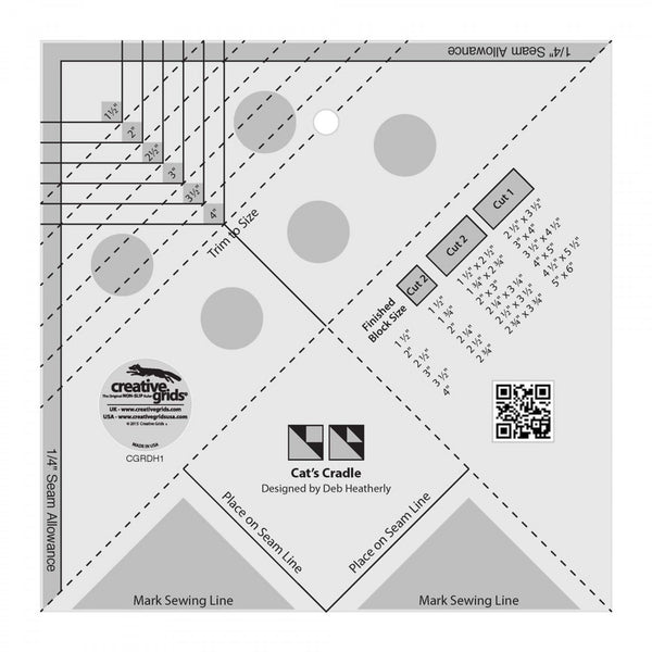 Creative Grids Cat's Cradle Tool Quilt Ruler