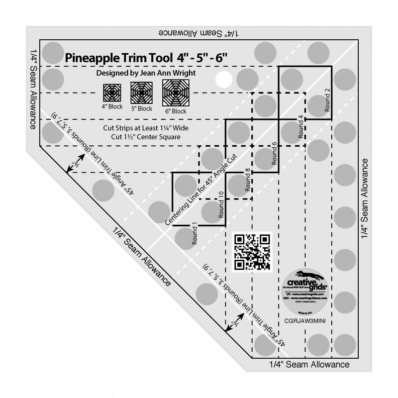 Creative Grids Pineapple Trim Tool Mini Quilt Ruler