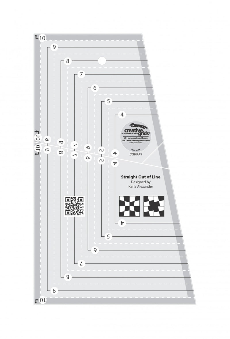 Creative Grids Straight Out Of Line 6in x 10in Quilt Ruler