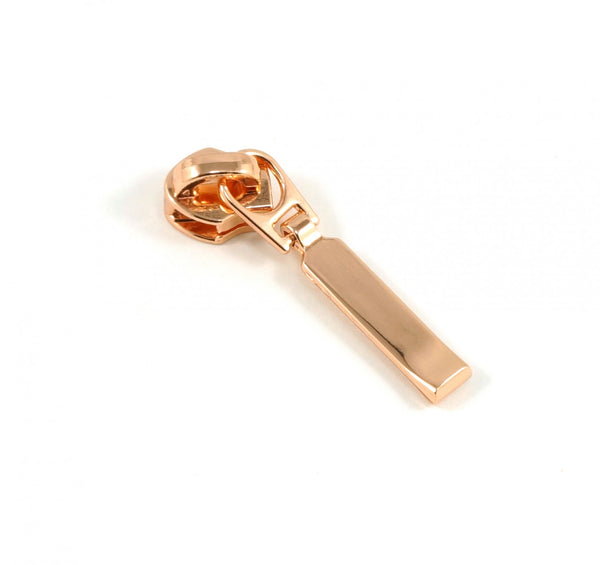 Rose Gold Rectangle Drop Pulls for #3 Zipper Tape - Package of 10