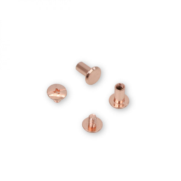 12 Large Chicago Screws 10mm Rose Gold